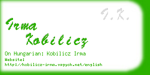 irma kobilicz business card